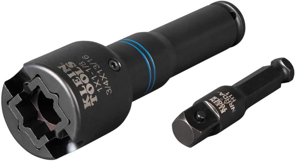 Single-Ended Impact Socket, Made in USA, Three Square Socket Sizes: 3/4-, 1-, and 1-1/8-Inch