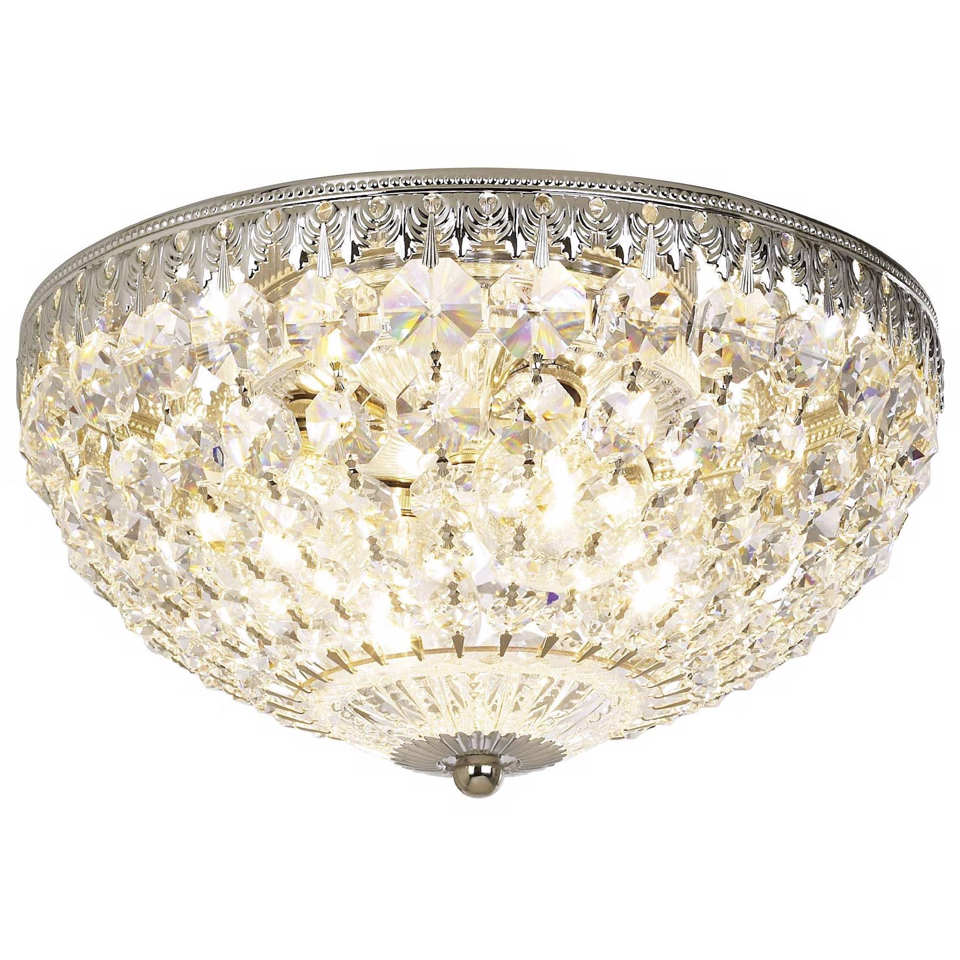 Schonbek 1560-40A Petit Crystal Flush Mount in Silver