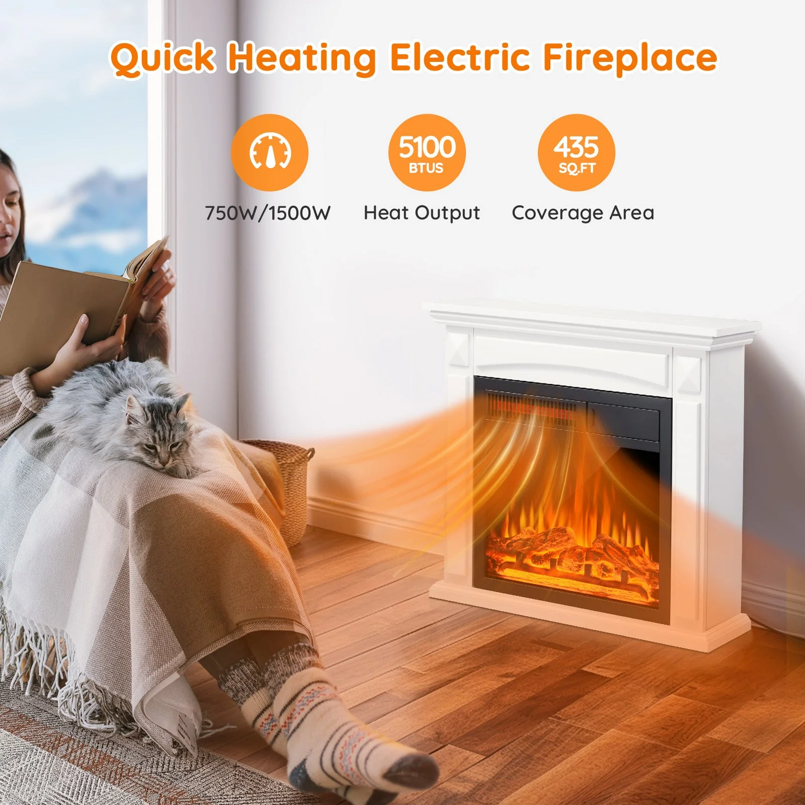 25'' Electric Fireplace with Mantel M1806