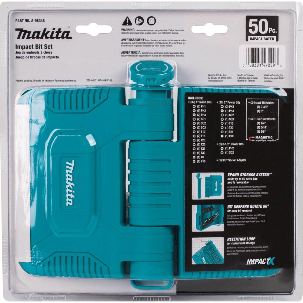 Makita 50 Pc. Impact X Driver Bit Set A-98348