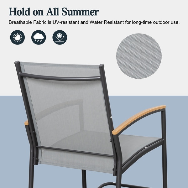Futzca 3Piece Patio Bistro Sets,Two Chairs with Coffee Table