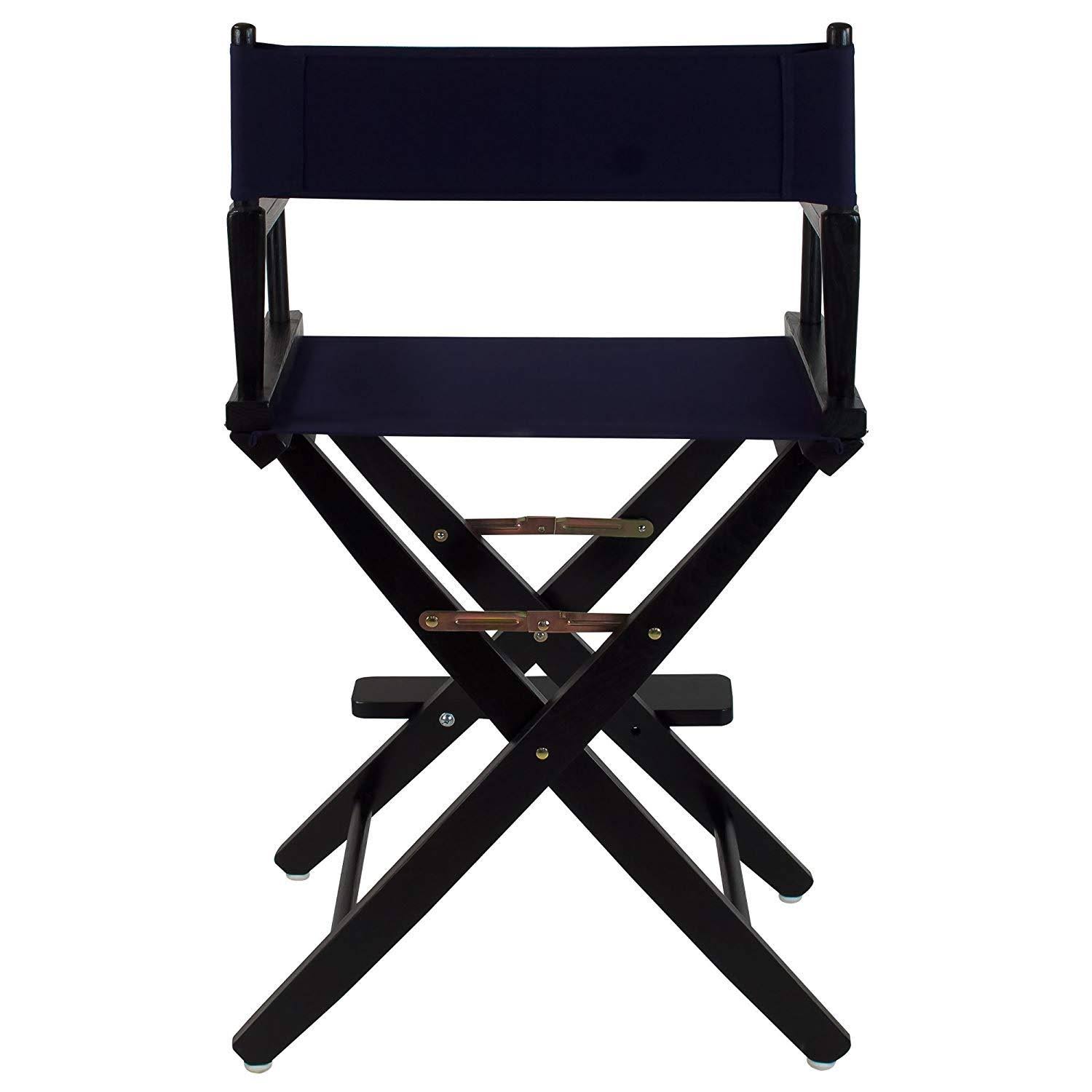 Extra-Wide Premium 24x22 Directors Chair Black Frame w/Navy Color Cover