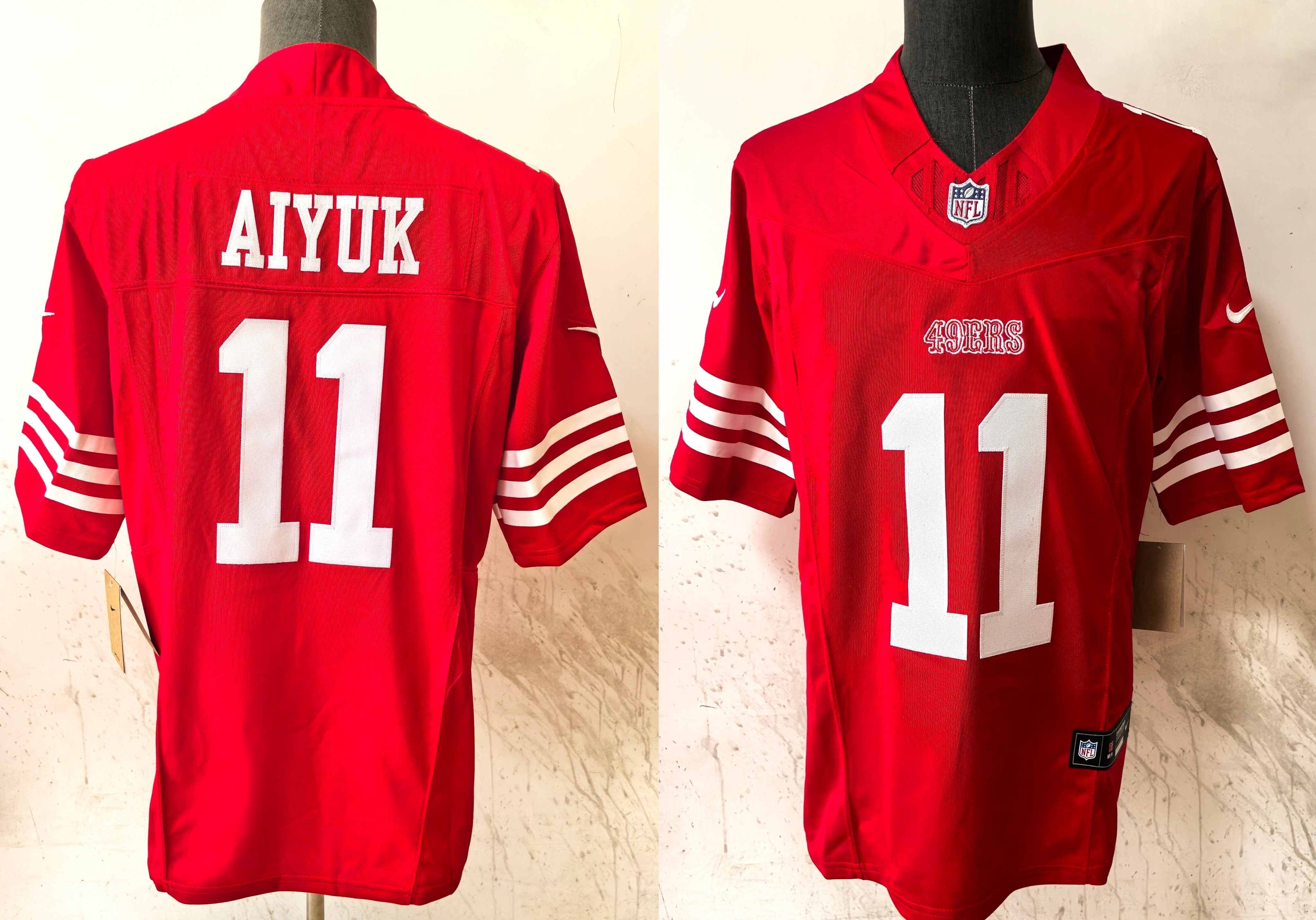 Men's San Francisco 49ers Brandon Aiyuk #11 Red Game Jersey