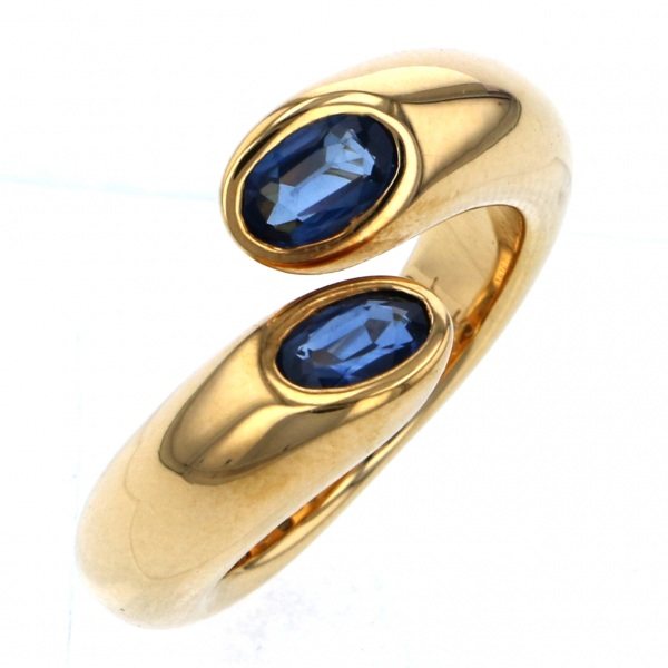 Cartier Ellipsedet Croise K18YG Yellow Gold Ring Sapphire