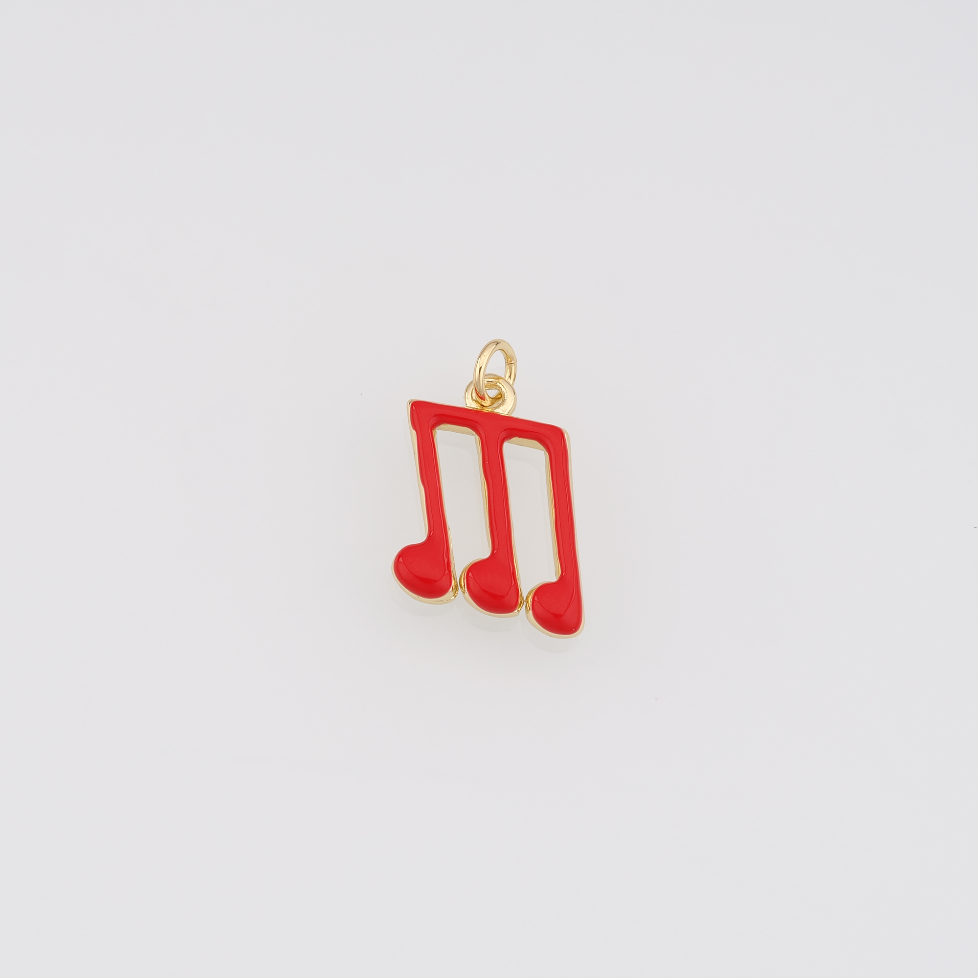 18K Gold Filled Musical Note Pendant,Enamel Music Charm Earrings Necklace for DIY Jewelry Making Supply
