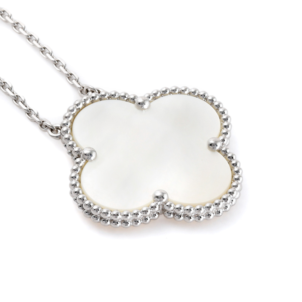 Van Cleef & Arpels Magic Alhambra Necklace 18K White Gold Mother of Pearl VCARN32200