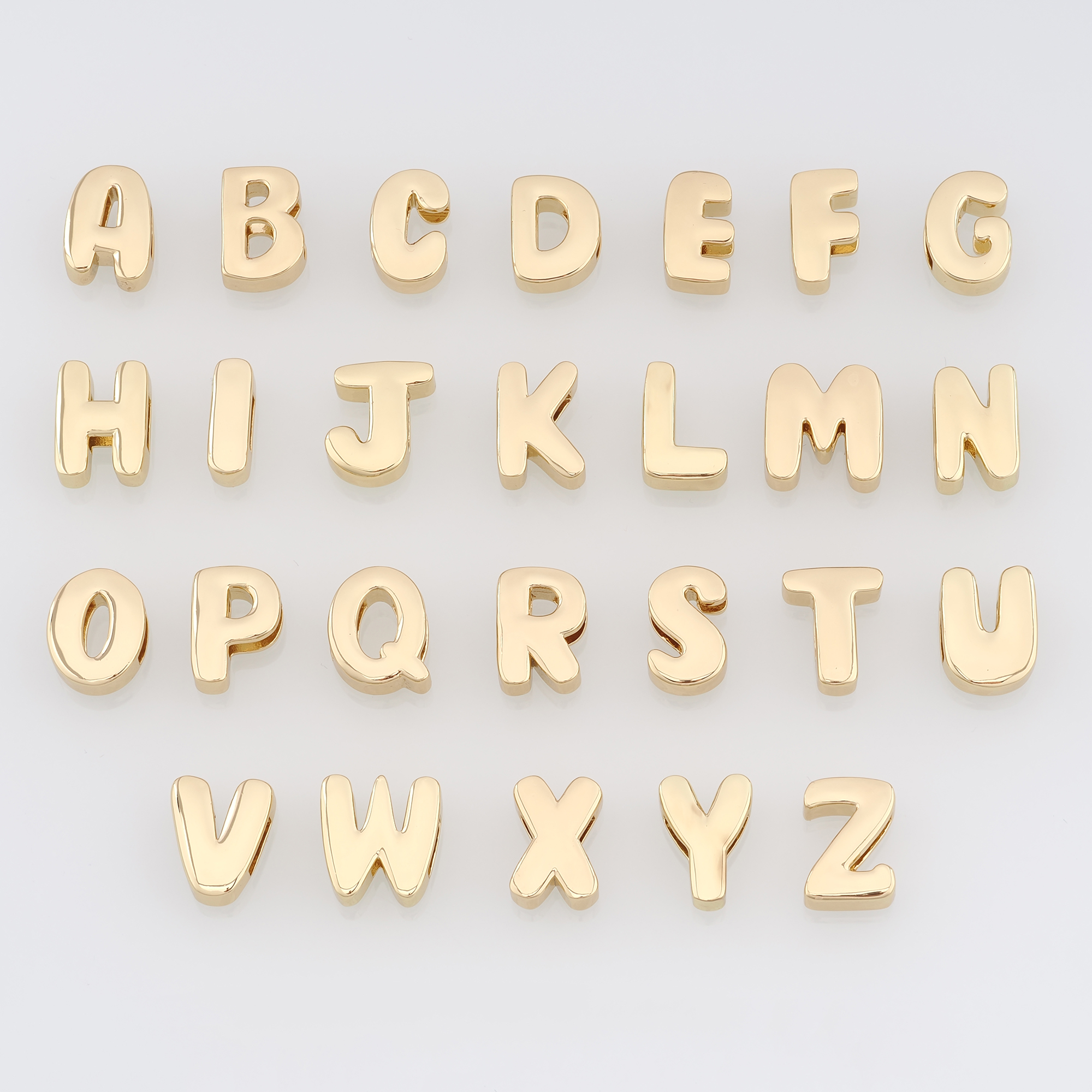 18K Gold Filled Initial Spacer Beads,Letter Spacer Beads,DIY Jewelry Making Supply