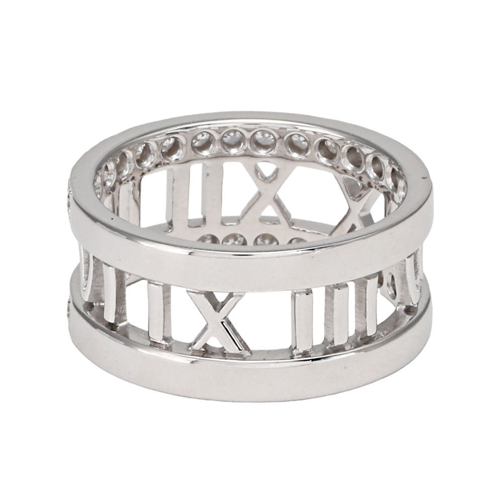 Tiffany & Co. Atlas Open Ring 18K White Gold Diamond