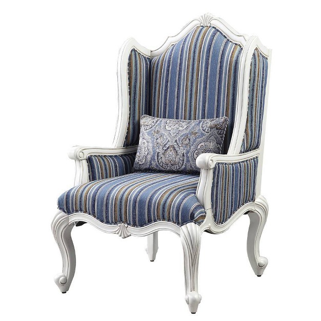 Ciddrenar Fabric Chair White Finish Acme Furniture