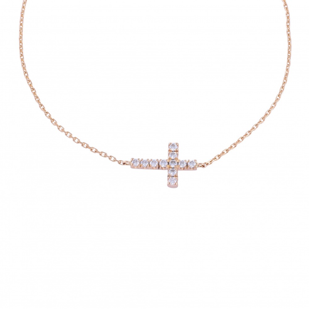 Cartier Symbol Cross Motif Bracelet 18K Rose Gold Diamond