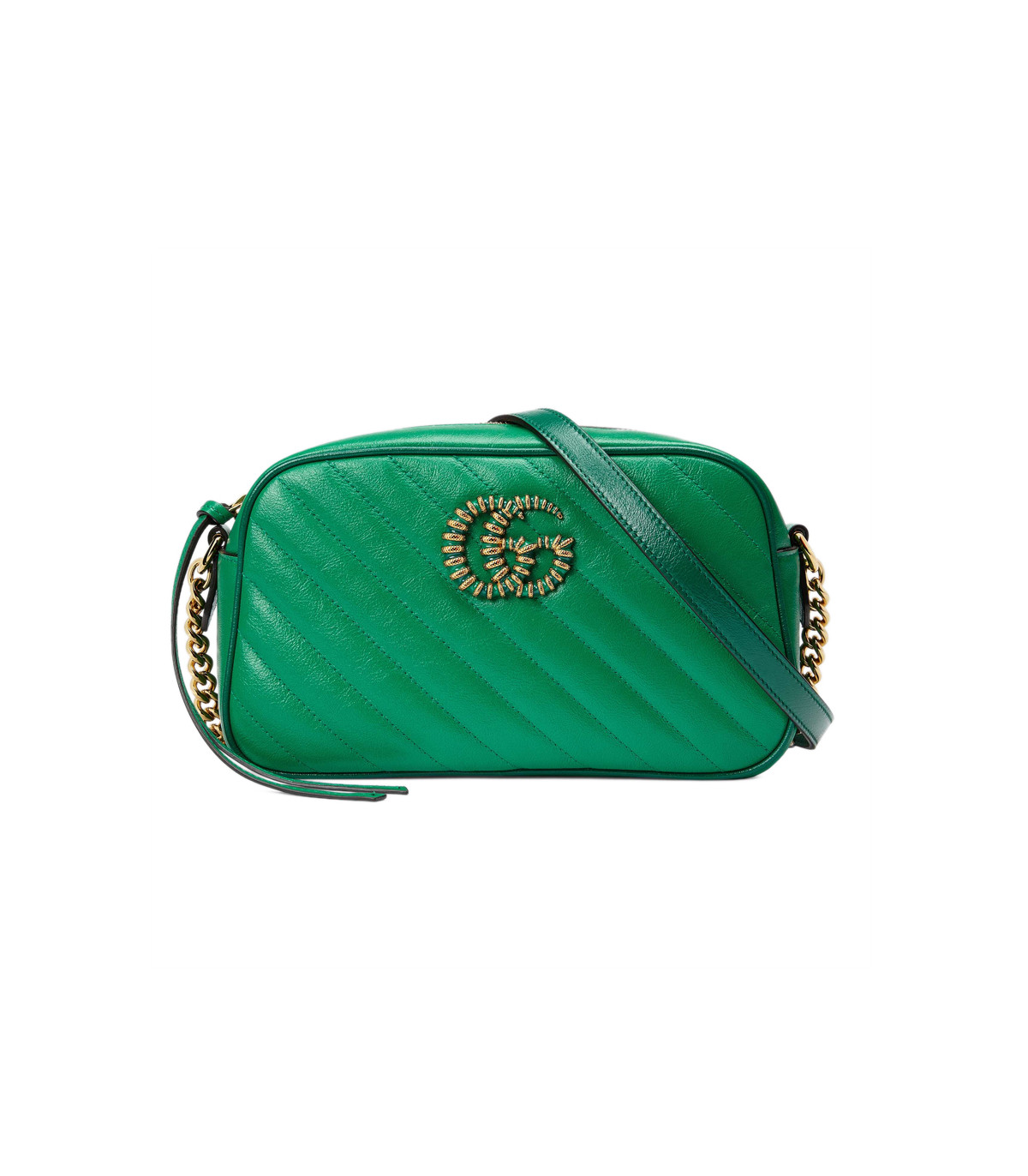 Gucci GG Marmont Small Shoulder Bag Green and Emerald Leather