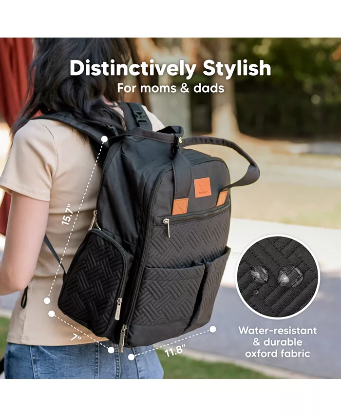 KeaBabies Bree Diaper Bag Backpack, Waterproof Baby Diaper Bags with Changing Pad, Girl, Boy, 2 Kids Travel Essentials