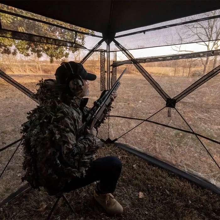 Rhino 180 Ground Blind – Realtree Edge Camo Hunting Blind with Quiet Entry and All-Weather Durability