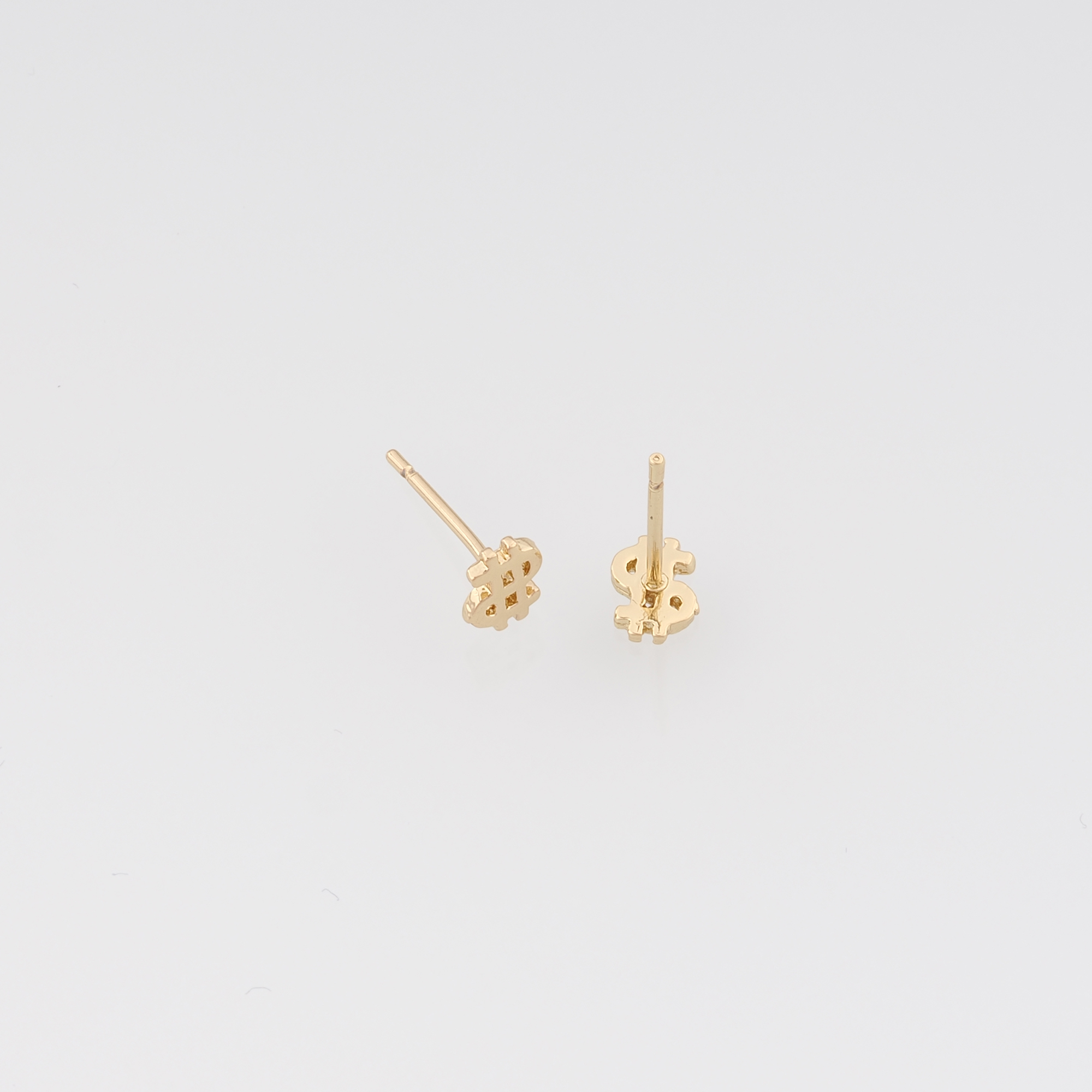 18K Gold Filled Dollar Sign Stud Earrings,Dollar Earrings,Dainty Earrings,Minimalist Earring,Gift for Wife