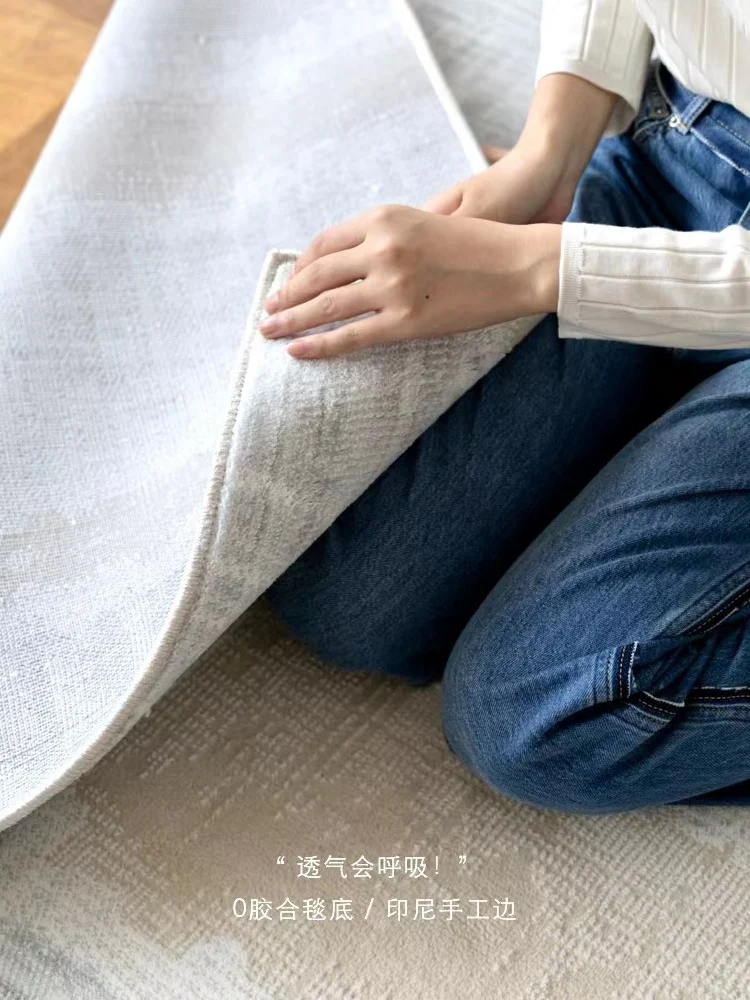 CP124 - Quiet Luxury New Color! White Oak Grain / New Zealand Wool Three-Dimensional Relief Snow Mountain Gray Bedside Carpet