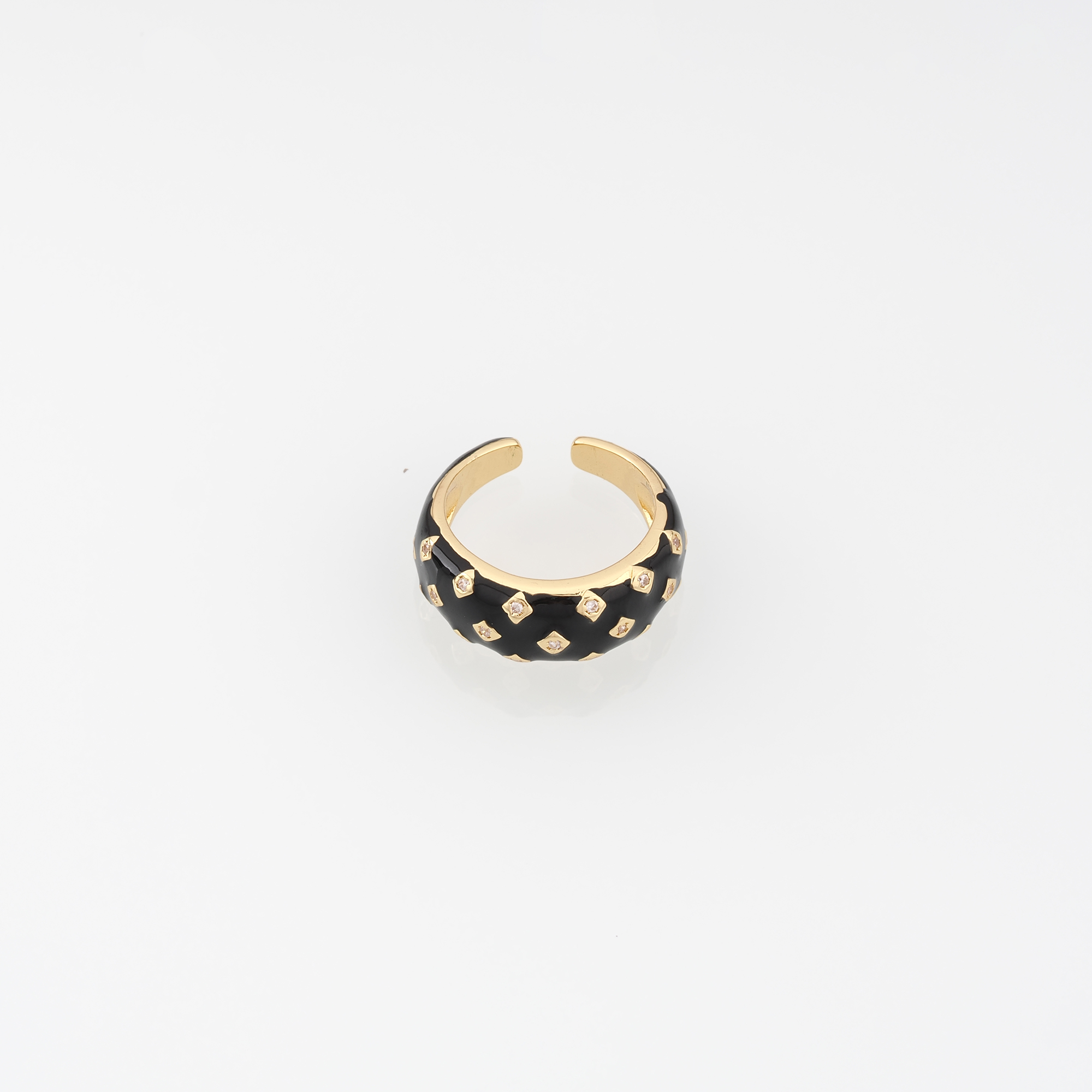 18K Gold Filled Enamel Rings,Dainty Ring,Adjustable Ring,Minimalist Ring,Open Ring