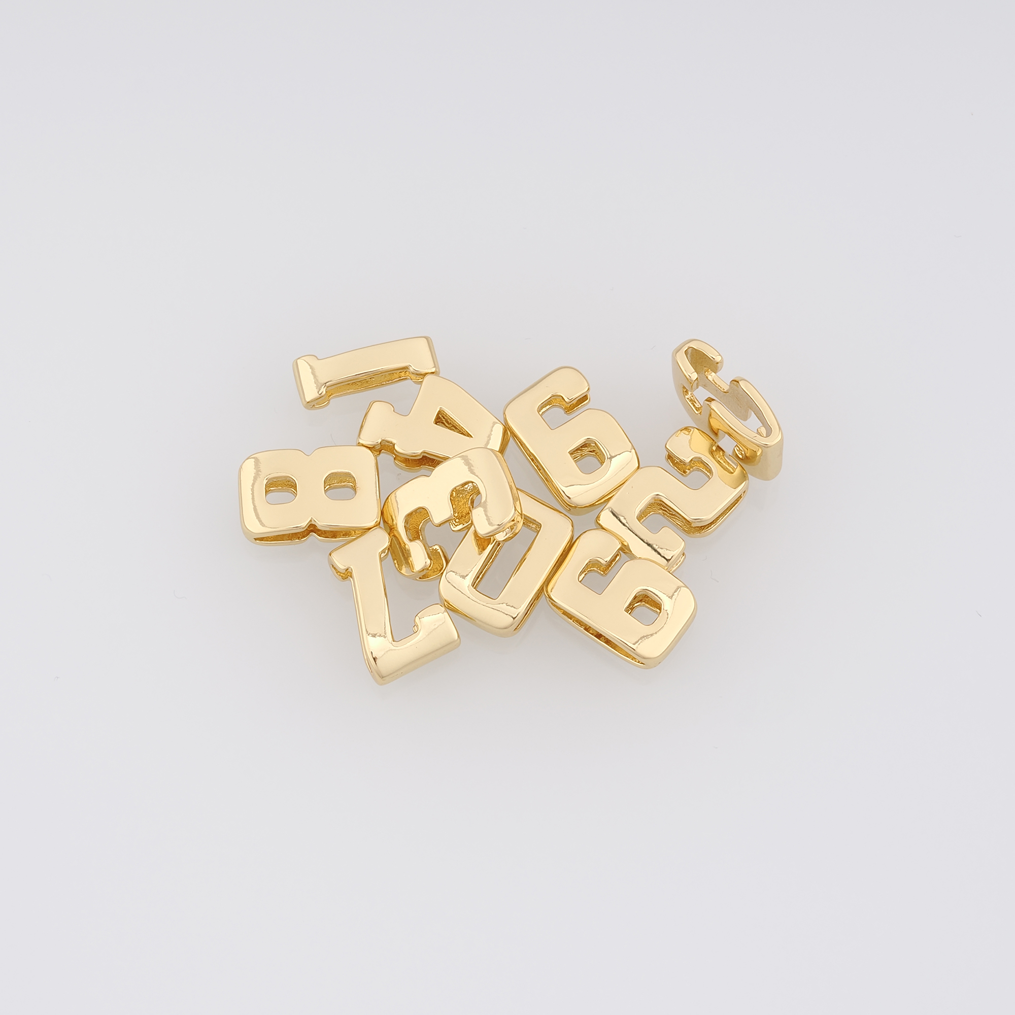 18K Gold Filled Number Spacer Beads,Dainty Number Spacer Beads,DIY Jewelry Making Supply