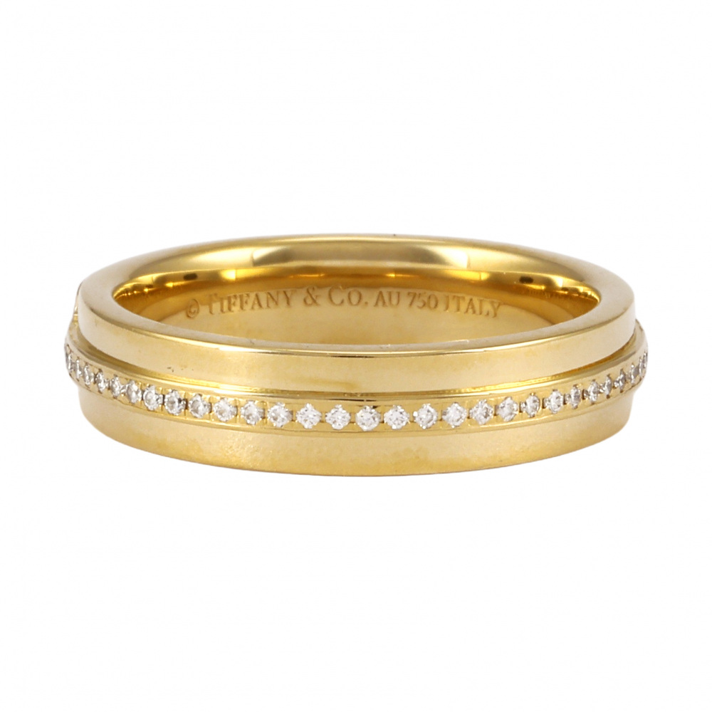 Tiffany & Co. Tiffany T Two Narrow Ring 18K Yellow Gold Diamond