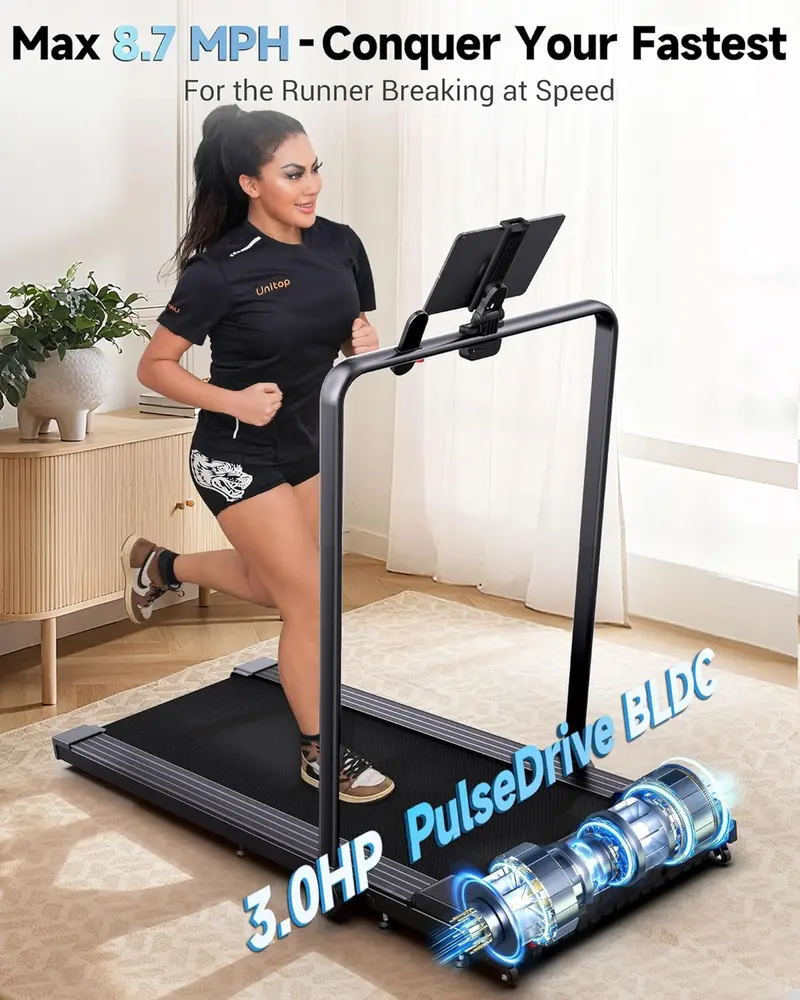 PulseDrive Walking Pad – Compact 8.7 MPH Under-Desk Treadmill for Walking or Light Running