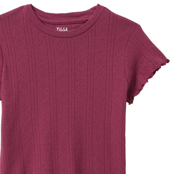 Yigga Mädchen T-Shirt mit Ajour-Muster