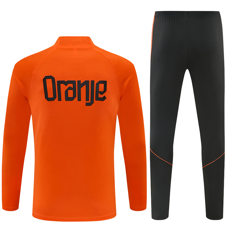 Adult/ Kids Netherlands 2627 Half Zippered Training Suit - Orange