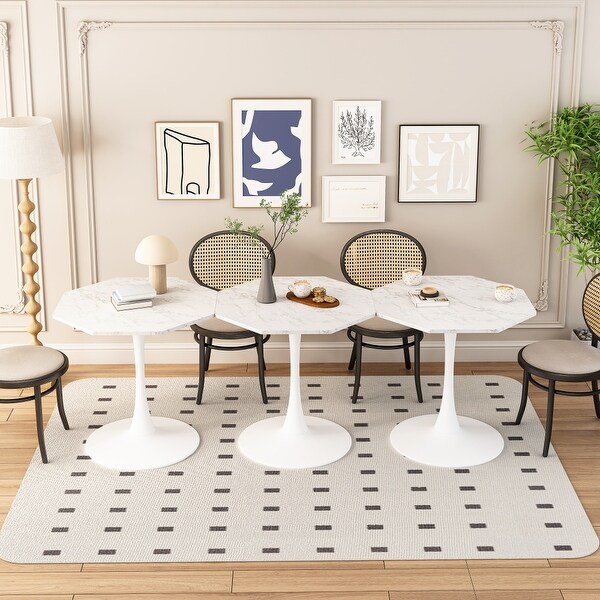 31.5 in. Octagonal Coffee Table with MDF Table Top,Metal Base