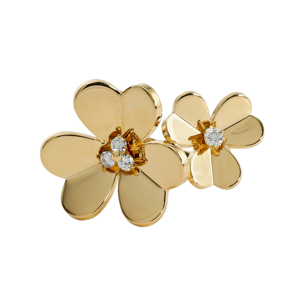 Van Cleef & Arpels Frivole Entre Les Door Ring 18K Yellow Gold Diamond VCARB67600