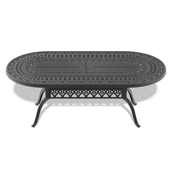 82.87 in. x 42.13 in. Cast Aluminum Patio Dining Oval Table for Balcony,Lawn,Garden,Backyard
