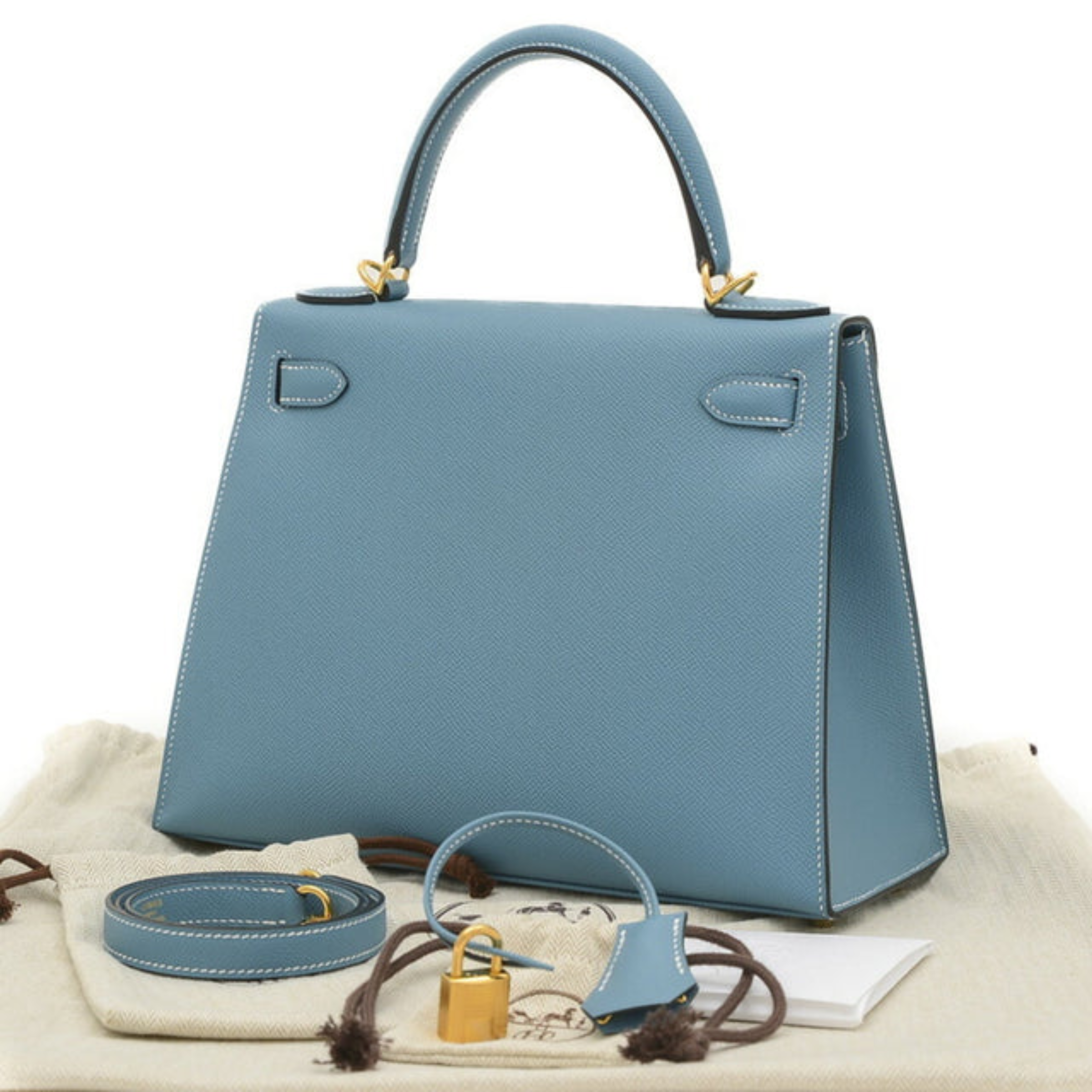 Hermes Kelly 28 Bag In Blue Jean Epsom Leather For Women 28cm/11in