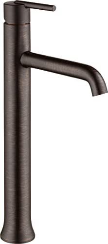 Delta Trinsic Vessel Sink Matte Black Bathroom Faucet 1 Hole, Single Hole Bathroom Sink Faucet for Vanity, Matte Black 759-BL-DST