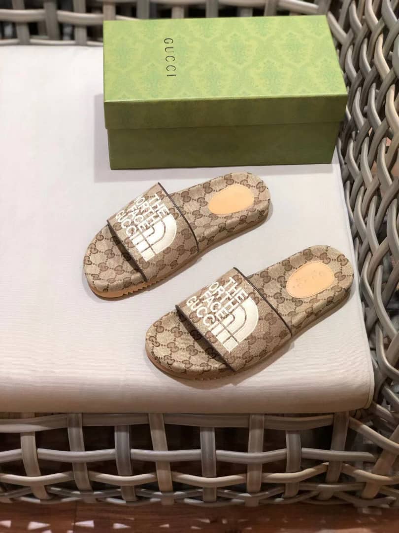 Gucci X The North Face Women?S Slides Beige And Brown