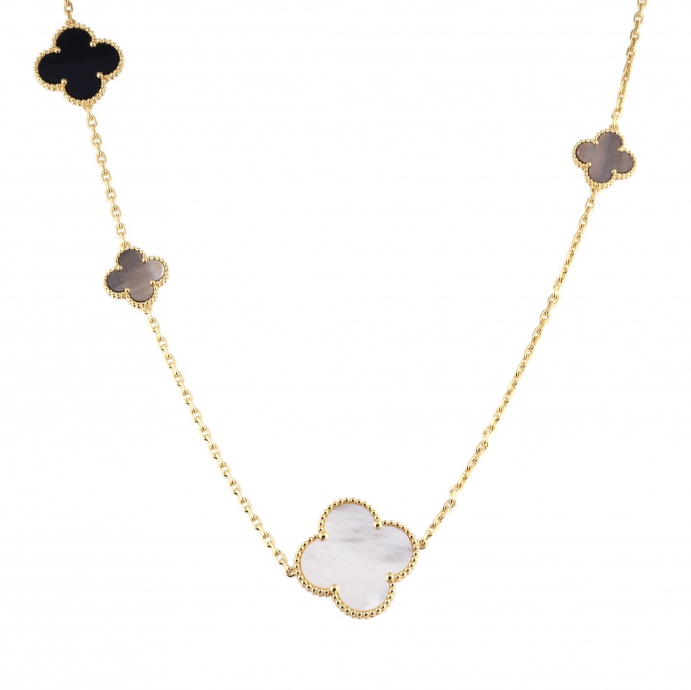 Van Cleef & Arpels Magic Alhambra 16 Motifs Necklace 18K Yellow Gold VCARD79400