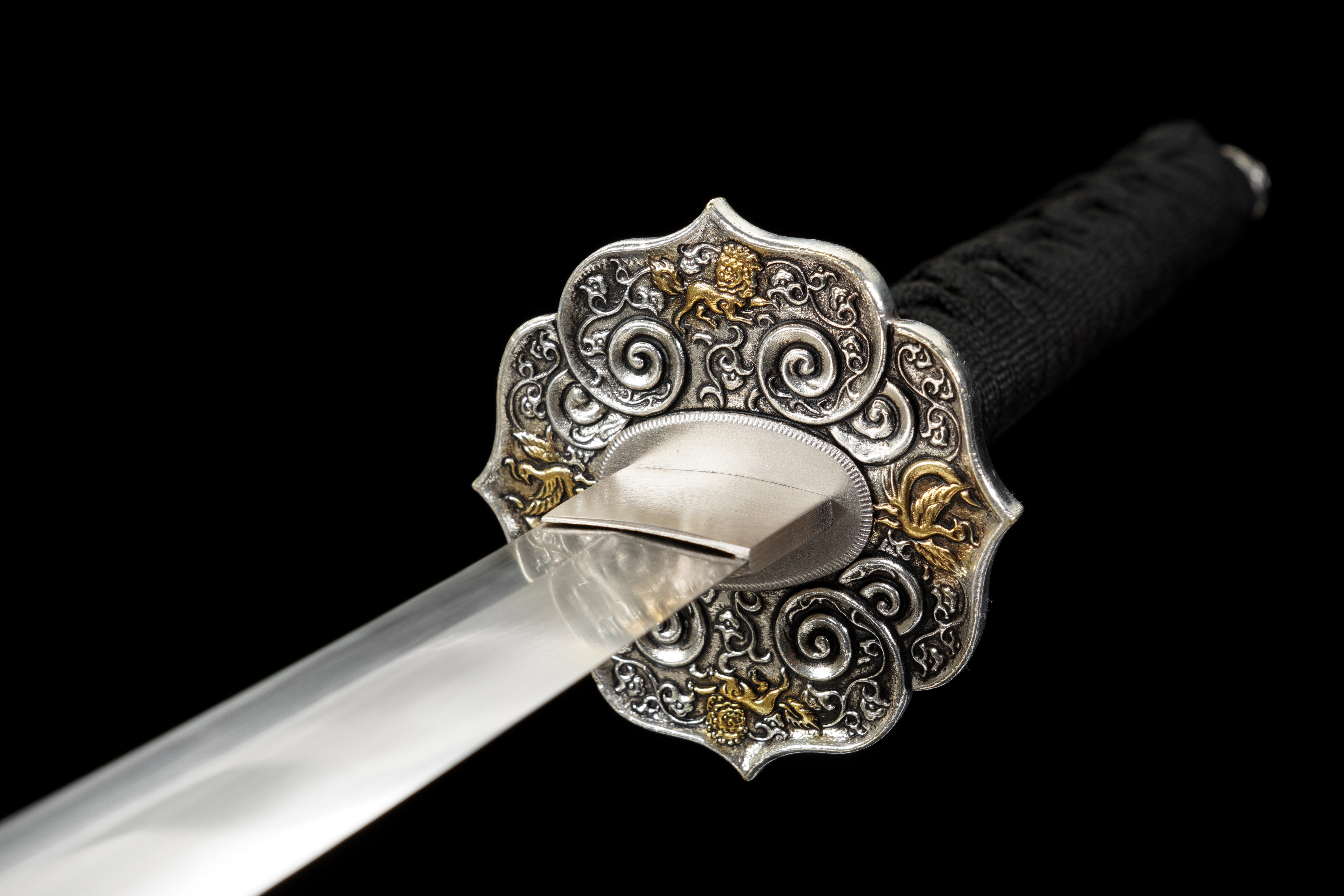 Handmade Japanese Katana Damascus Folded Steel Clay Tempered Full Tang