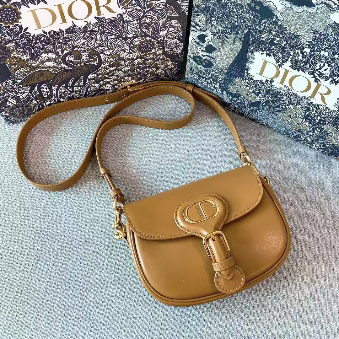 Dior Bobby Small Full Leather Handbag Caramel color