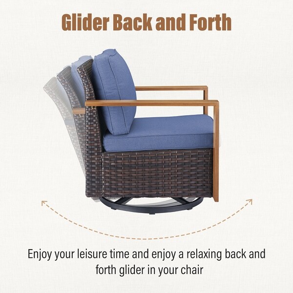 Patio Wicker Rocking Glider Chair