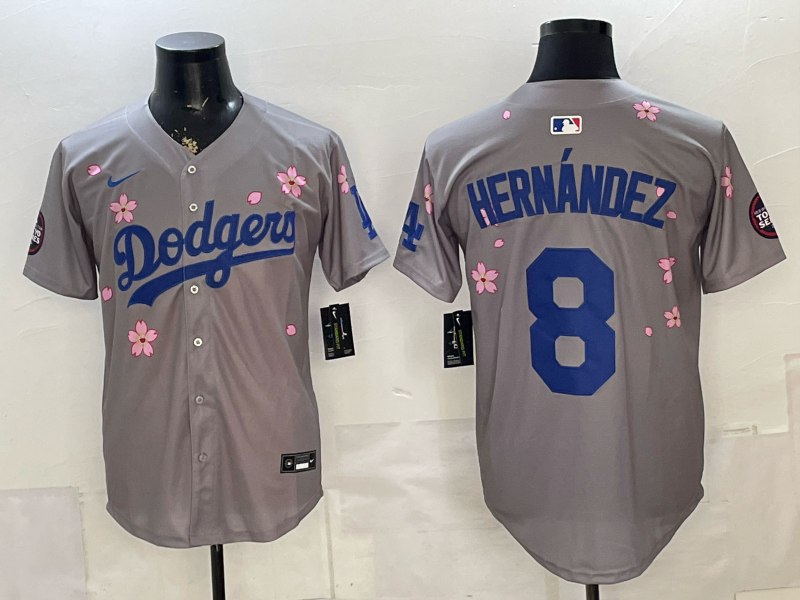 Men's Los Angeles Dodgers Enrique Hernandez #8 Gray Alternate Limited Jersey