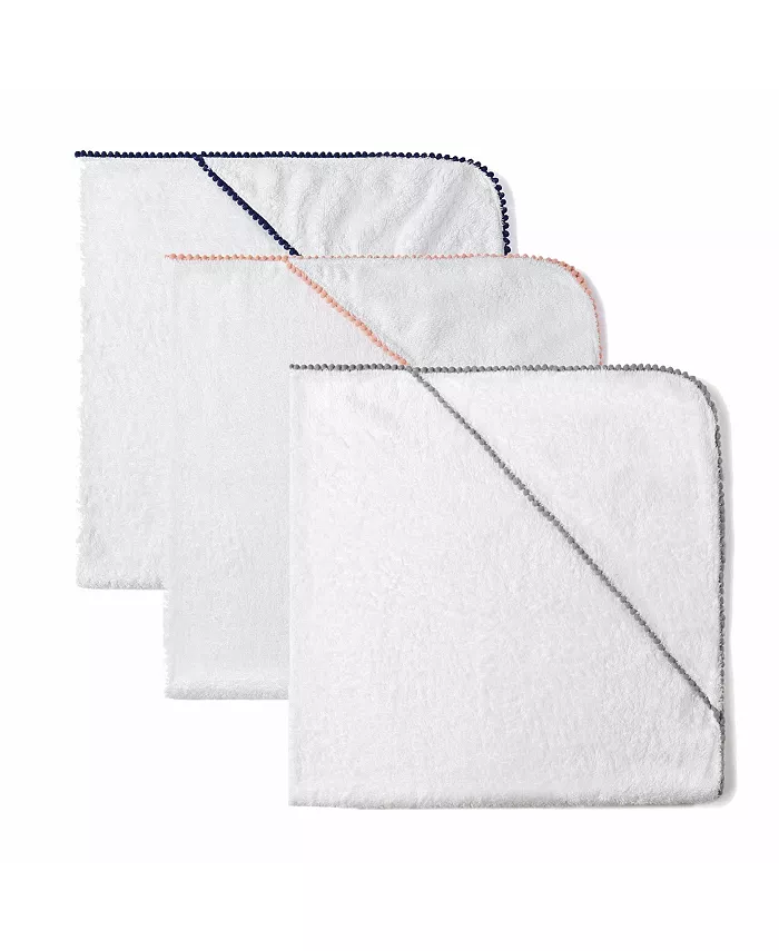 Malabar Baby Silky Soft LUXE Pom Pom Towel, Navy