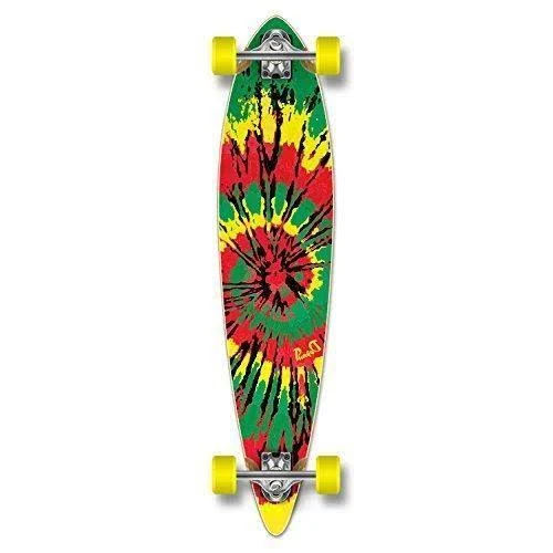 Yocaher Pintail Tiedye Rasta Longboard Complete