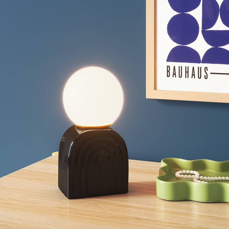 Mini Glass Orb Shade with Ceramic Base Novelty Table Lamp - Room Essentials™