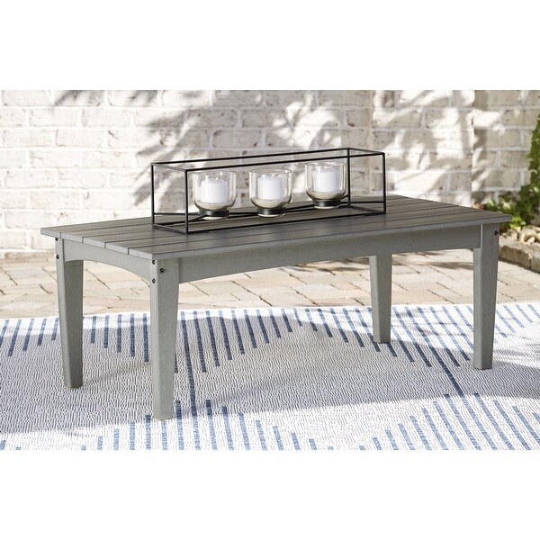 Signature Design by Ashley Visola Gray Rectangular Outdoor Poly All Weather Cocktail Table