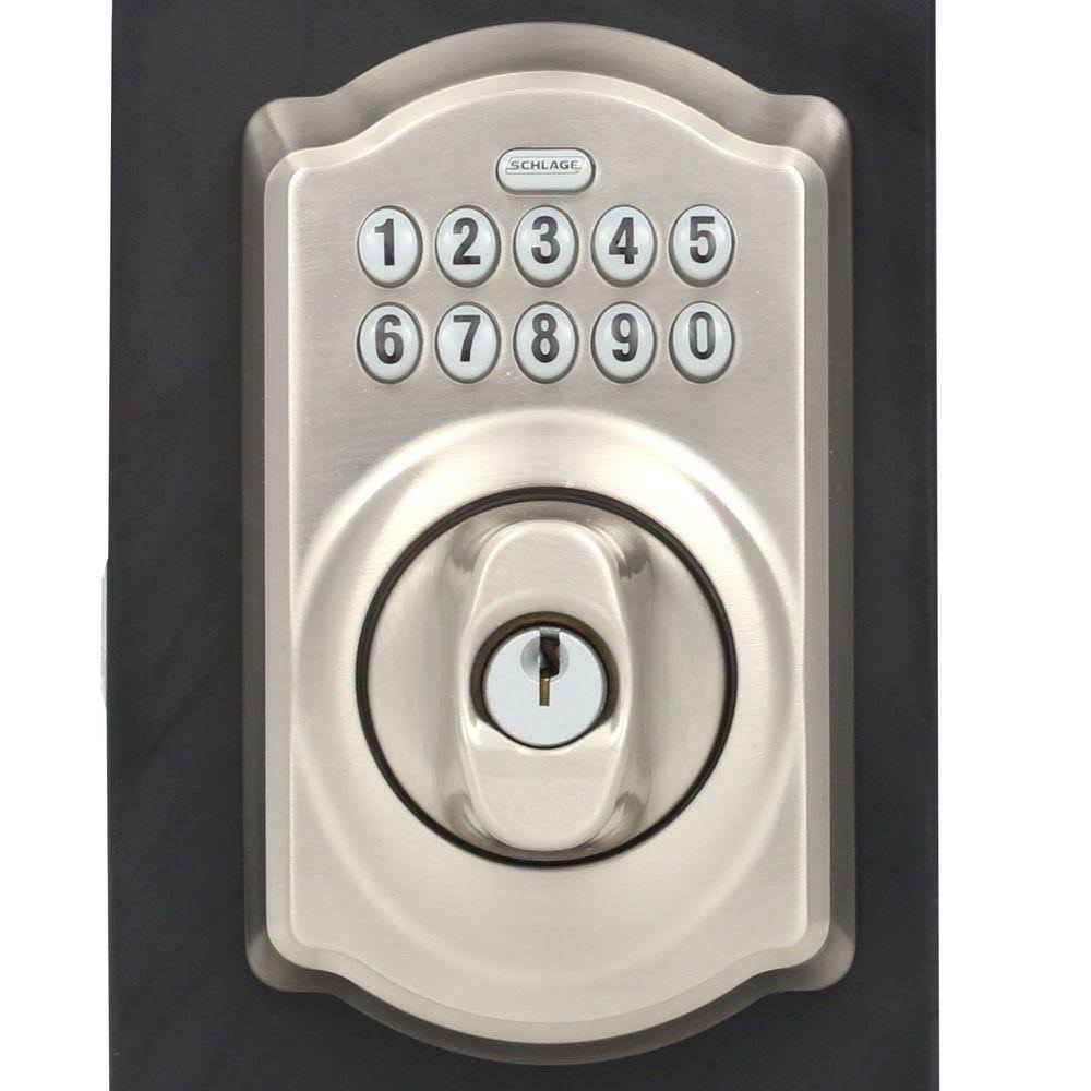 Schlage BE365 CAM 619 Keypad Deadbolt Camelot Satin Nickel