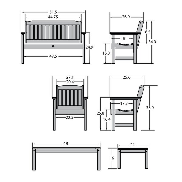 HIGHWOOD Lehigh 4Piece Conversation Set