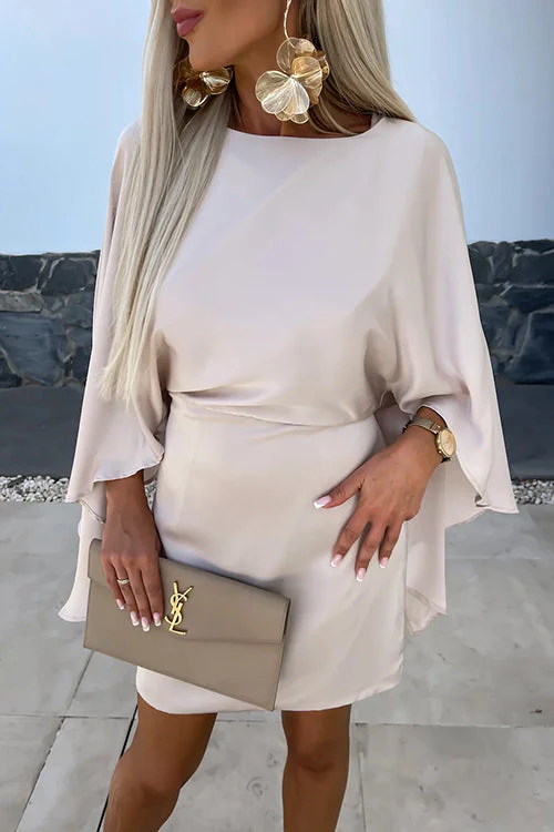 Open Back Mini Dress with Batwing SleevesClistos