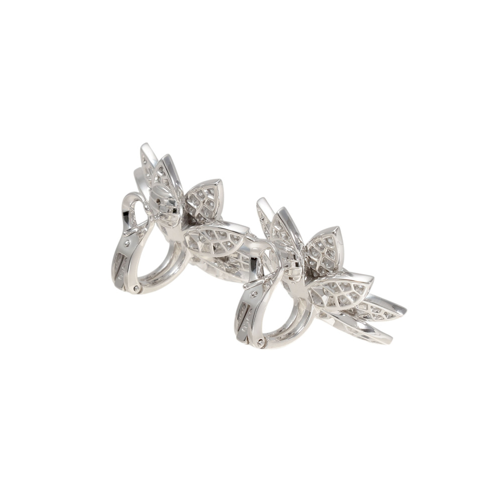 Van Cleef & Arpels Lotus Earrings 18K White Gold VCARO96C00