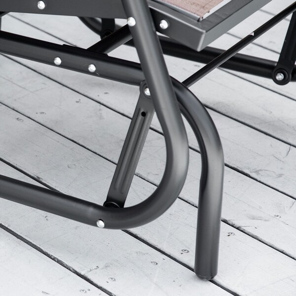 Outsunny Glider/Rocking Chair Set with Breathable Mesh Fabric,Curved Armrest