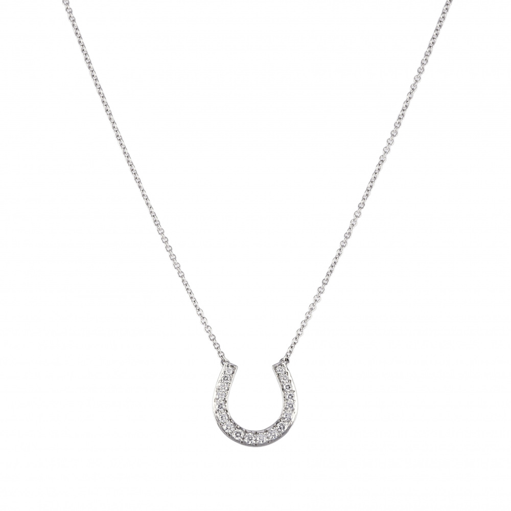 Tiffany & Co. Tiffany Horseshoe PT950 Necklace Platinum Diamond