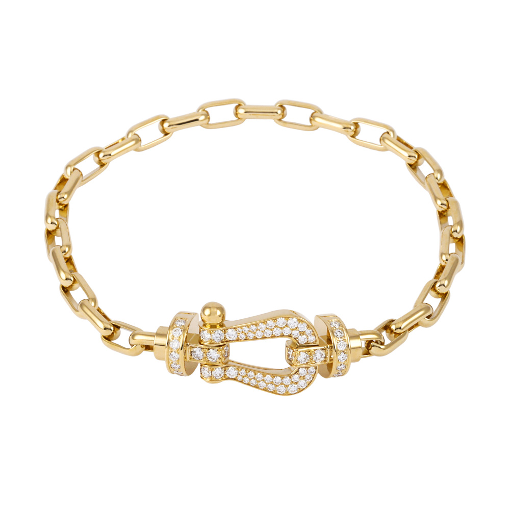 FRED Force 10 Lm Full Diamond Bracelet 18K Yellow Gold 0B0048-6B0351