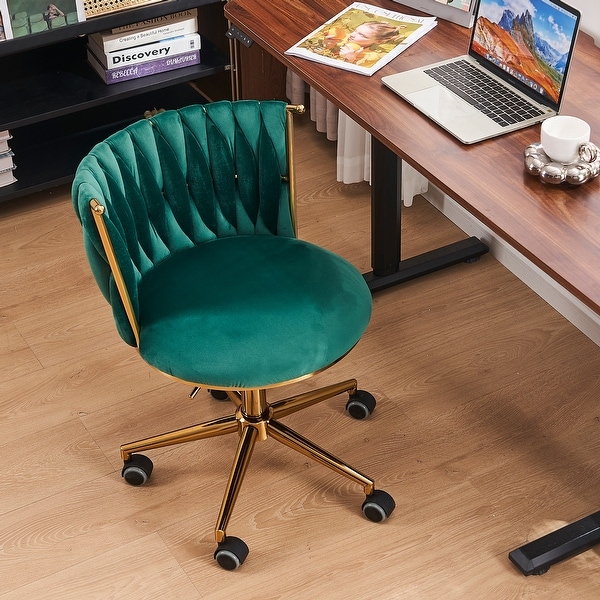 Office Desk Chair,Upholstered Home Office Desk Chairs with Adjustable Swivel Wheels