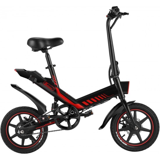 Electric Bicycle,14” Electric Bike for Adults and Teenagers with 18.6MPH 28 Miles Folding Electric Bike with Removable 36V 10.4Ah Lithium-Ion Battery Throttle & Pedal Assist