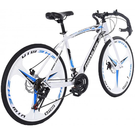 26 inch Bikes Full Suspensions 21 Speed Road Bike 700C Wheels Road Bicycle Dual Disc Brake Bicycles,Steel Frame ​​Bicycle,Bicycles for Men Women